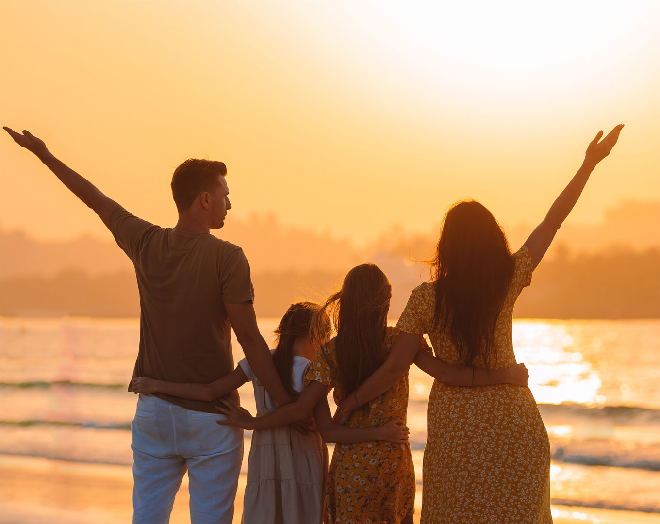 Family at beach